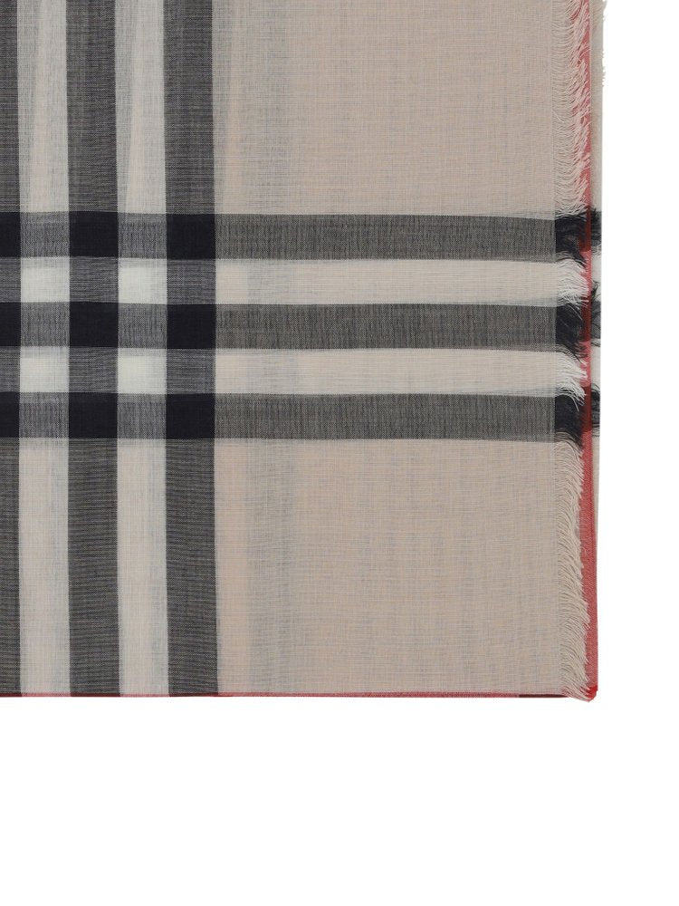 Burberry Giant Check Frayed-Edge Scarf