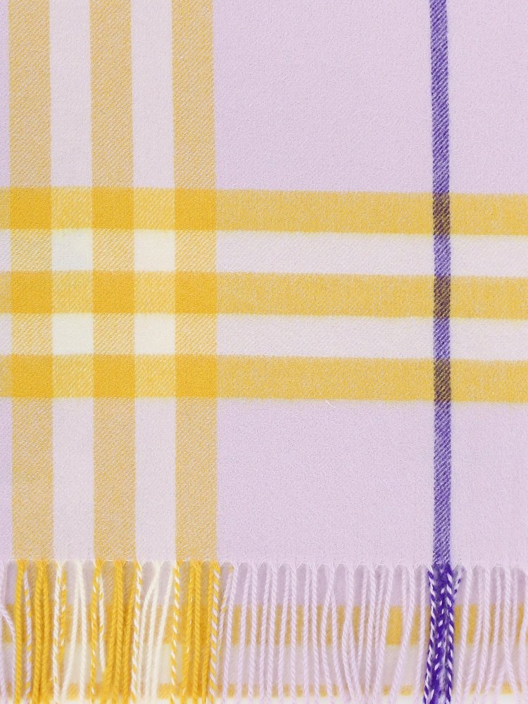 BURBERRY Checked Fringed-Edge Scarf