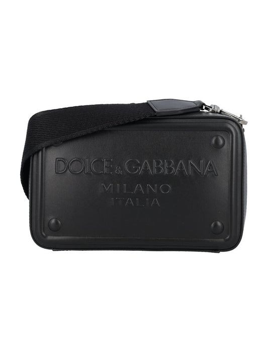 DOLCE & GABBANA Logo-Embossed Zipped Shoulder Bag