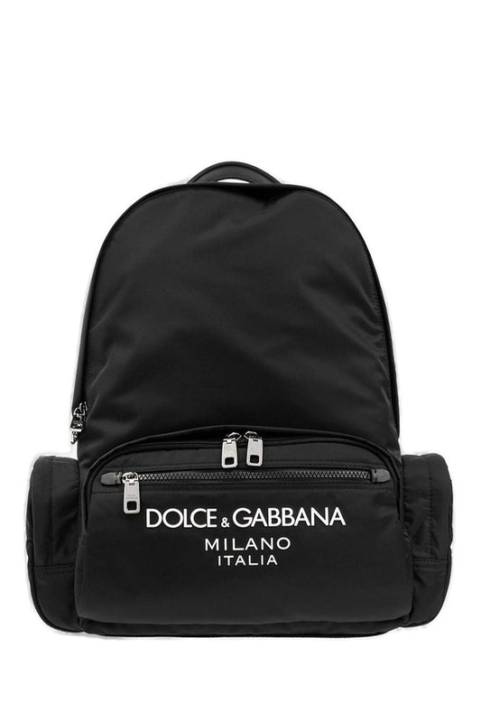 DOLCE & GABBANA Logo Detailed Zipped Backpack