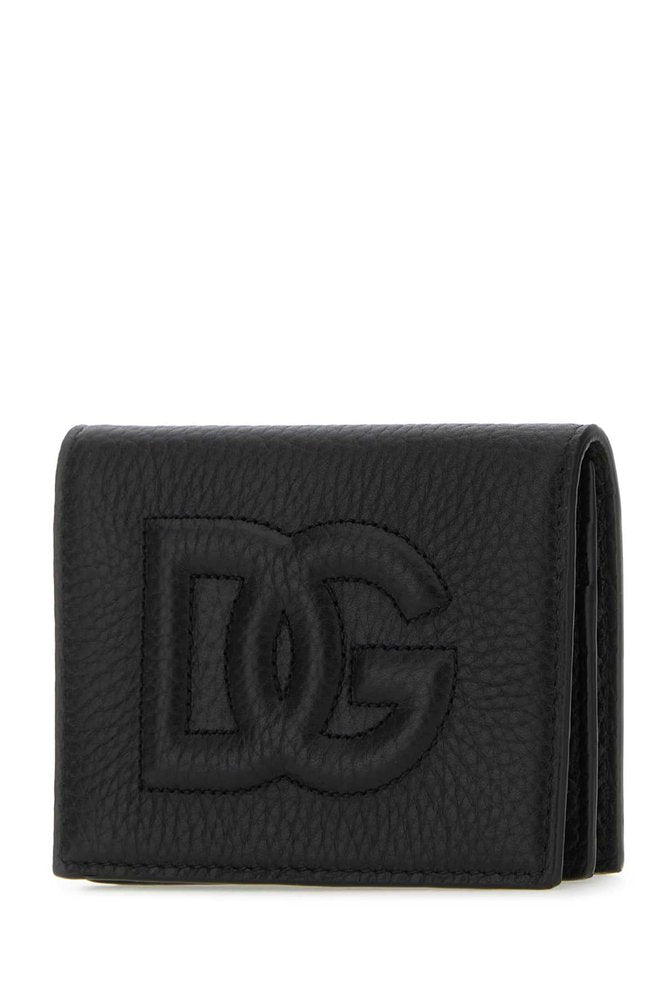 DOLCE & GABBANA Logo Embossed Foldover Top Wallet