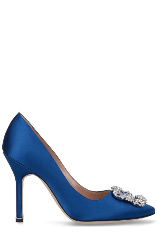 MANOLO BLAHNIK Hangisi Embellished Buckle Pumps 95