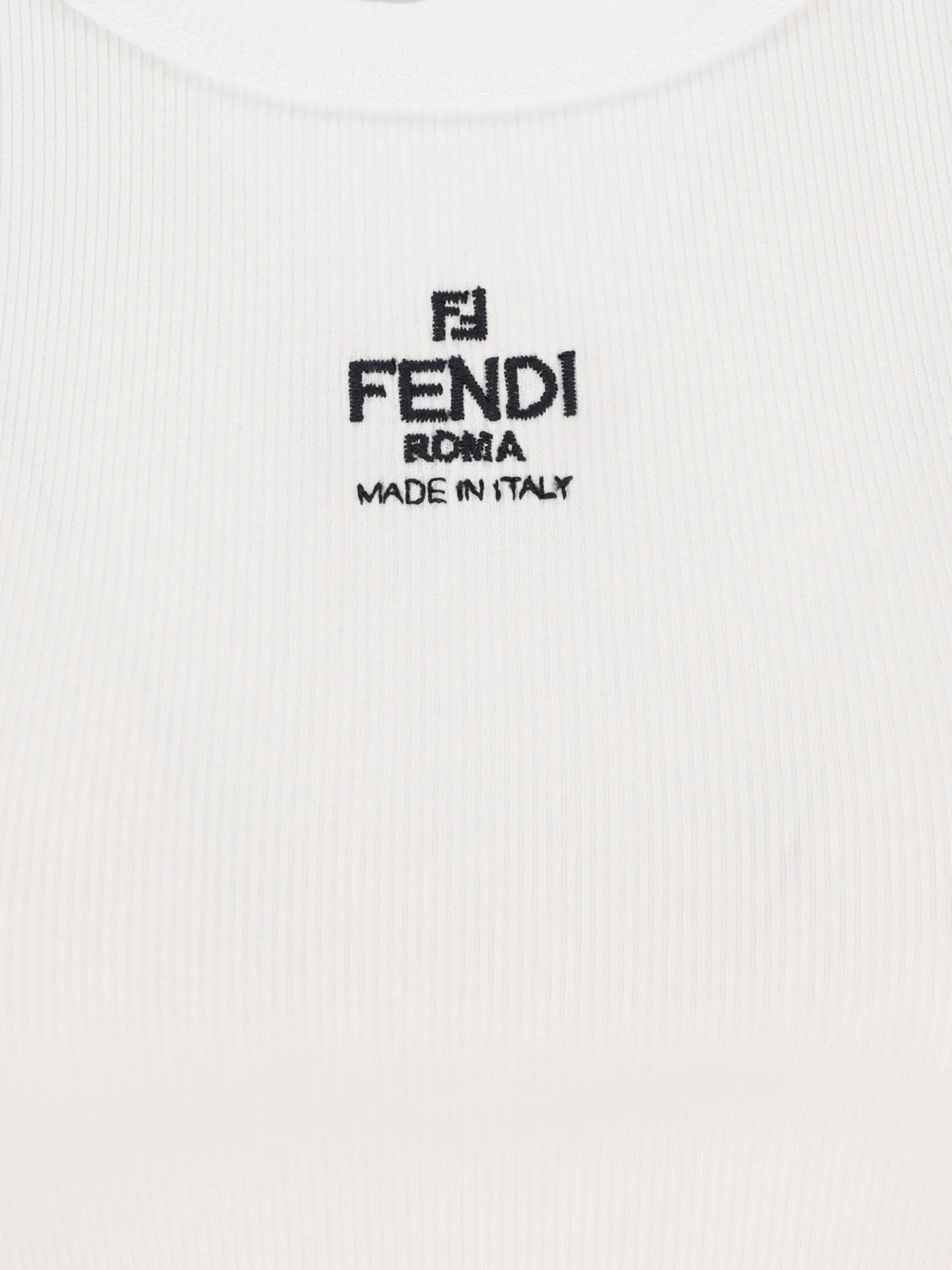 FENDI Logo Embroidered Knitted Tank Top