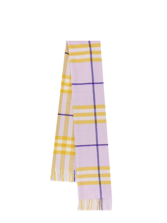 BURBERRY Checked Fringed-Edge Scarf