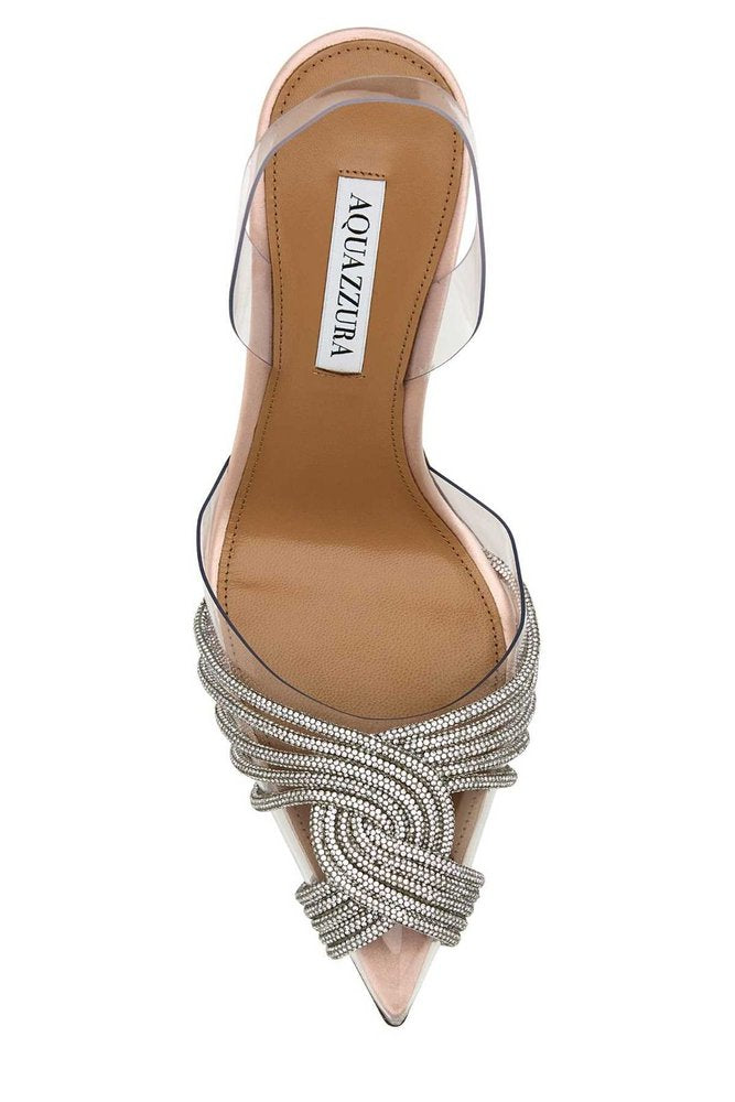 AQUAZZURA Gatsby Embellished Slingback Sandals