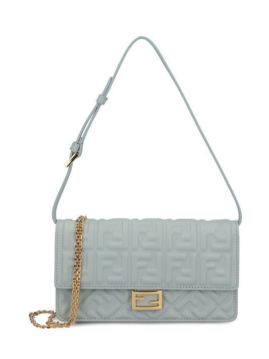 FENDI Logo Embossed Shoulder Bag