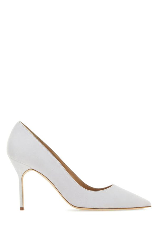 MANOLO BLAHNIK BB heels in chalk suede