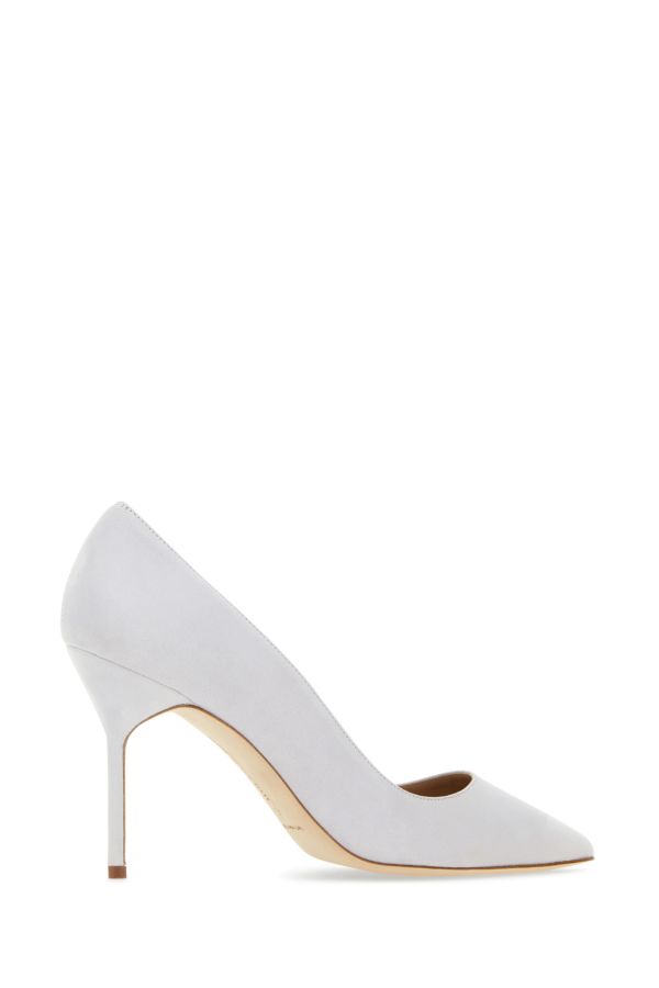 MANOLO BLAHNIK BB heels in chalk suede