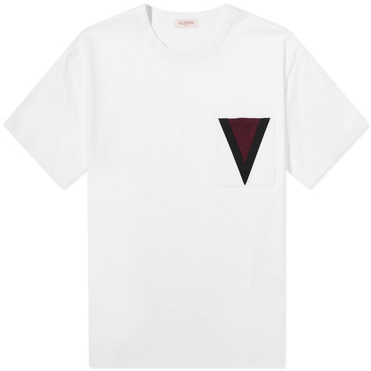 VALENTINO Men's Large V Logo Tee White